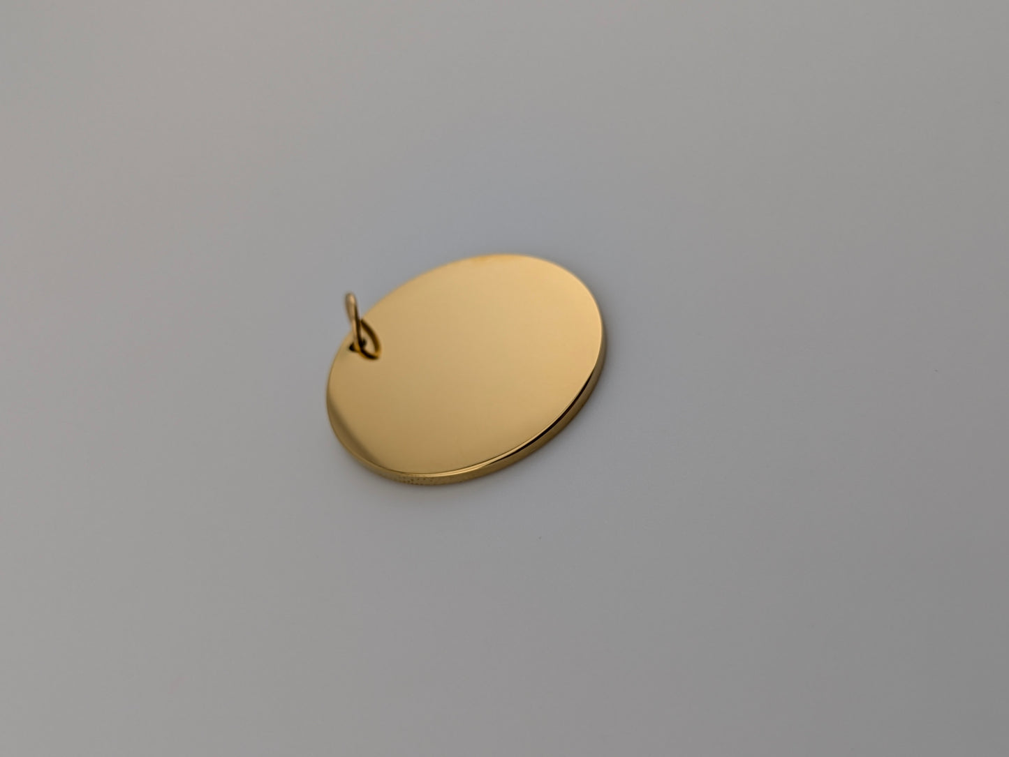 Custom Engraved Pendant Gold Circle with chain