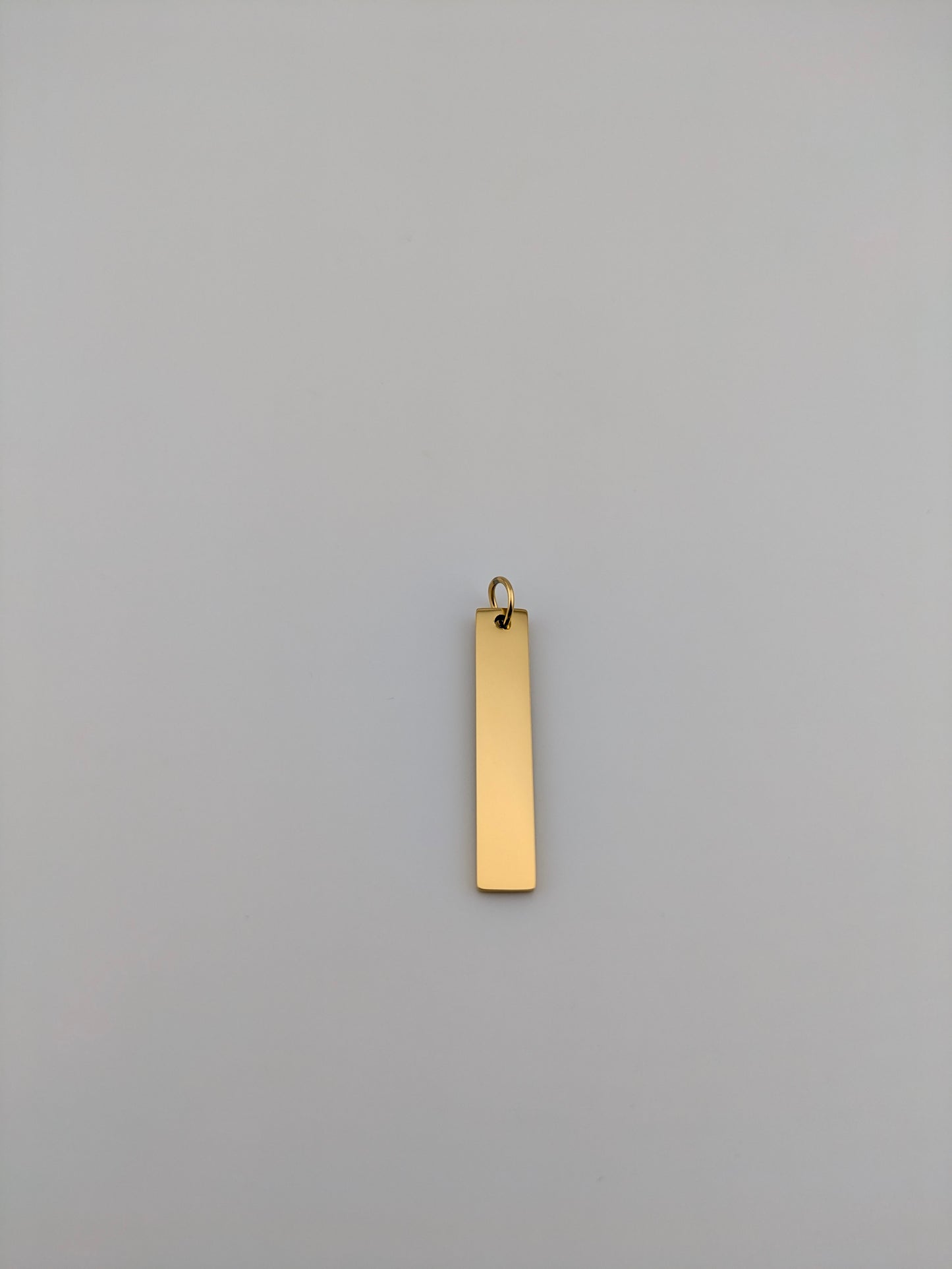 Custom Engraved Pendant Gold Vertical bar with chain