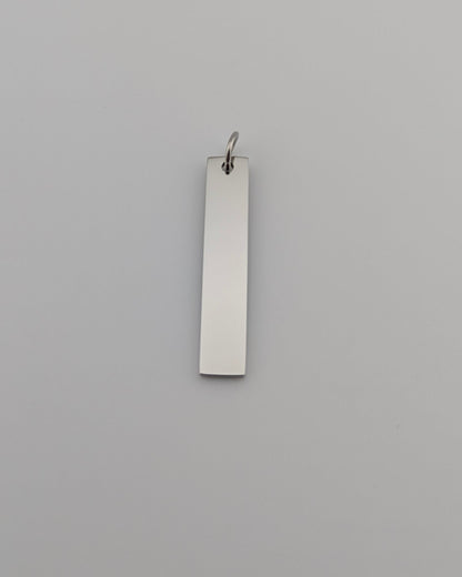 Custom Engraved Pendant Vertical bar with chain