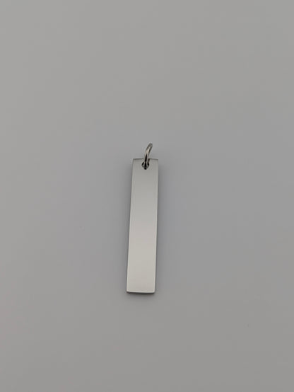 Custom Engraved Pendant Vertical bar with chain