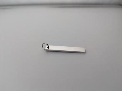 Custom Engraved Pendant Vertical bar with chain