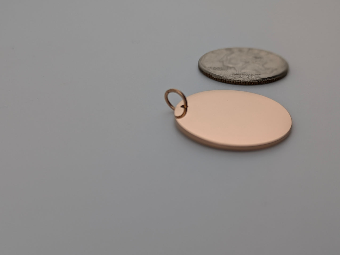 Custom Engraved Pendant Rose Gold Circle with chain