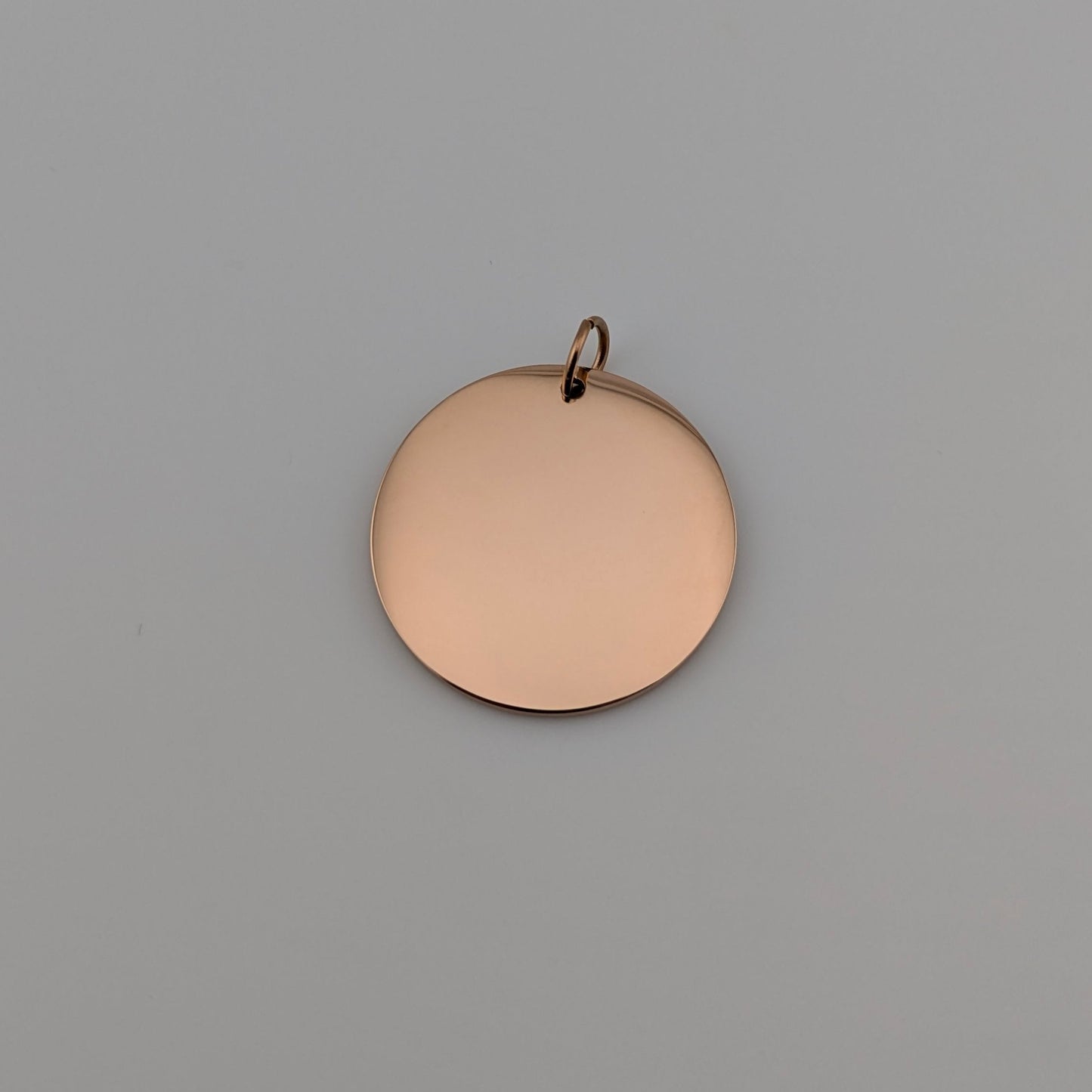 Custom Engraved Pendant Rose Gold Circle with chain