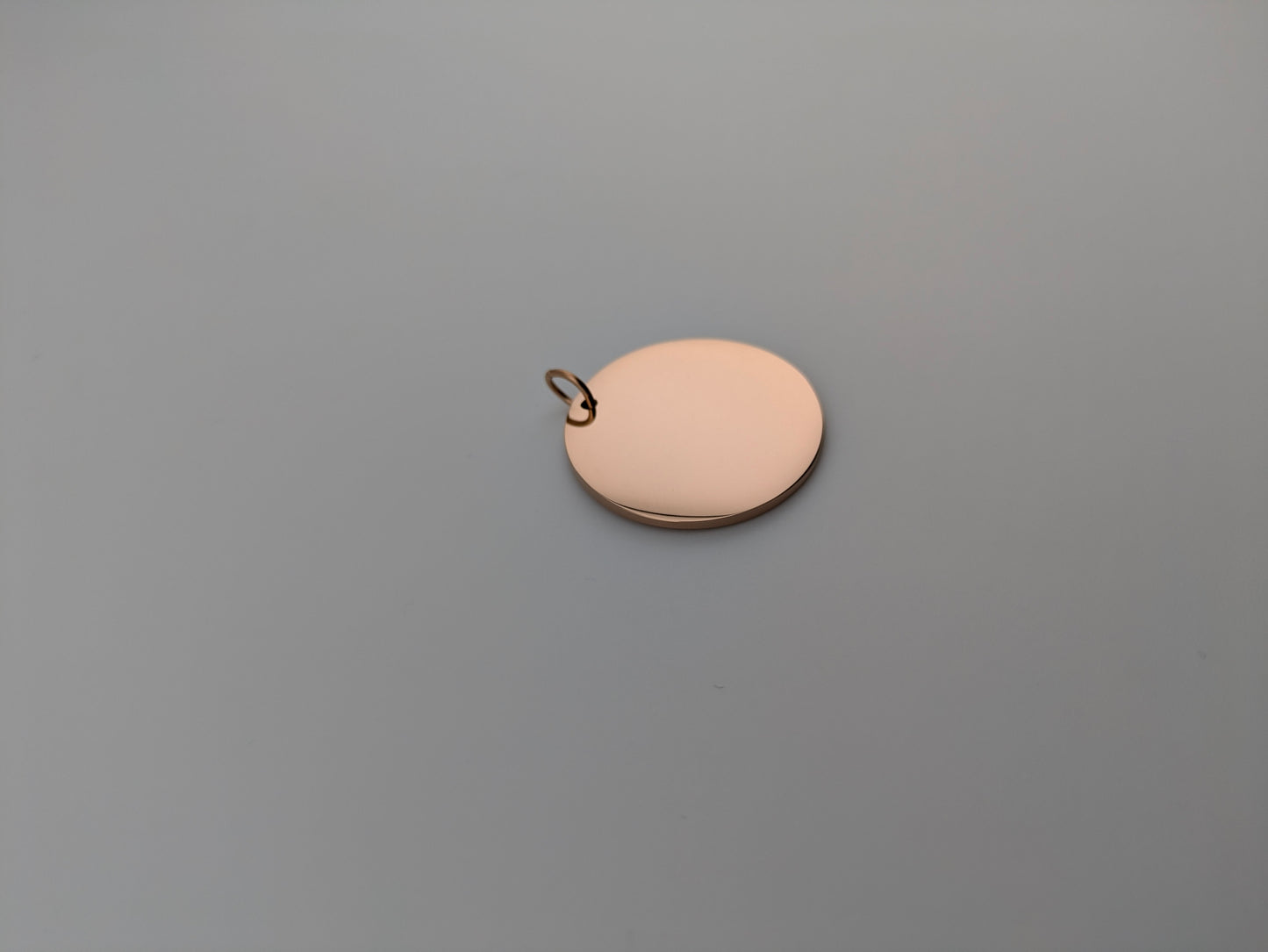 Custom Engraved Pendant Rose Gold Circle with chain