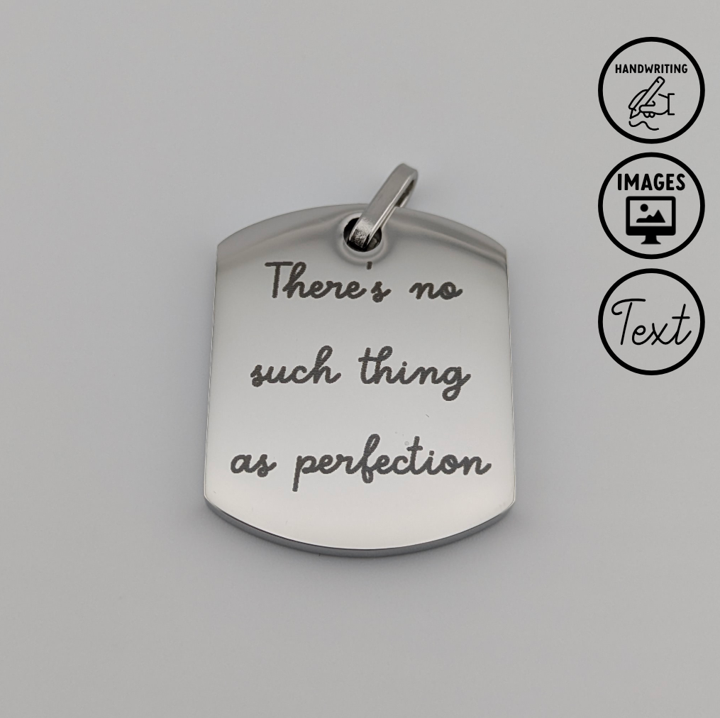 Custom Engraved Pendant Dog Tag with chain